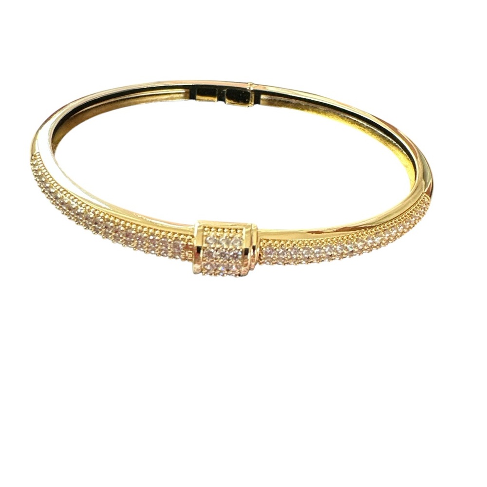 NWOT! Stainless Steel Gold Hinged Bangle Bracelet